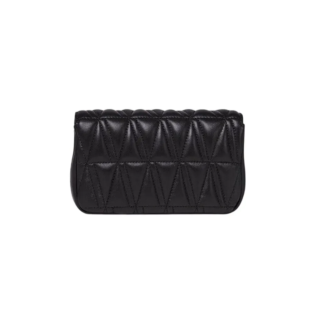 Versace Black Quilted Shoulder Bag with Gold Chain V